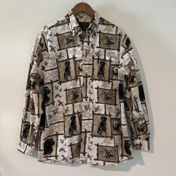North River Outfitters Other - Vintage North River Outfitters Button Down Lab Bird Dog Hunting AOP Men's M